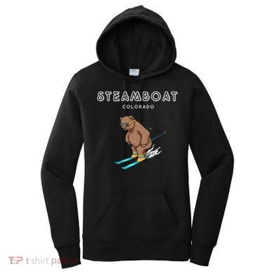 Steamboat Colorado Funny Ski Grizzly Bear Gift Women's Hoodie