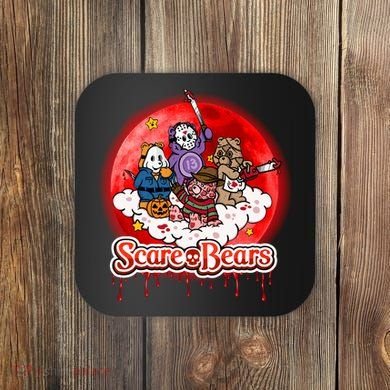 Scary Care Funny Halloween Scare Bears Horror Faces Coaster