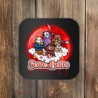Scary Care Funny Halloween Scare Bears Horror Faces Coaster thumb 0