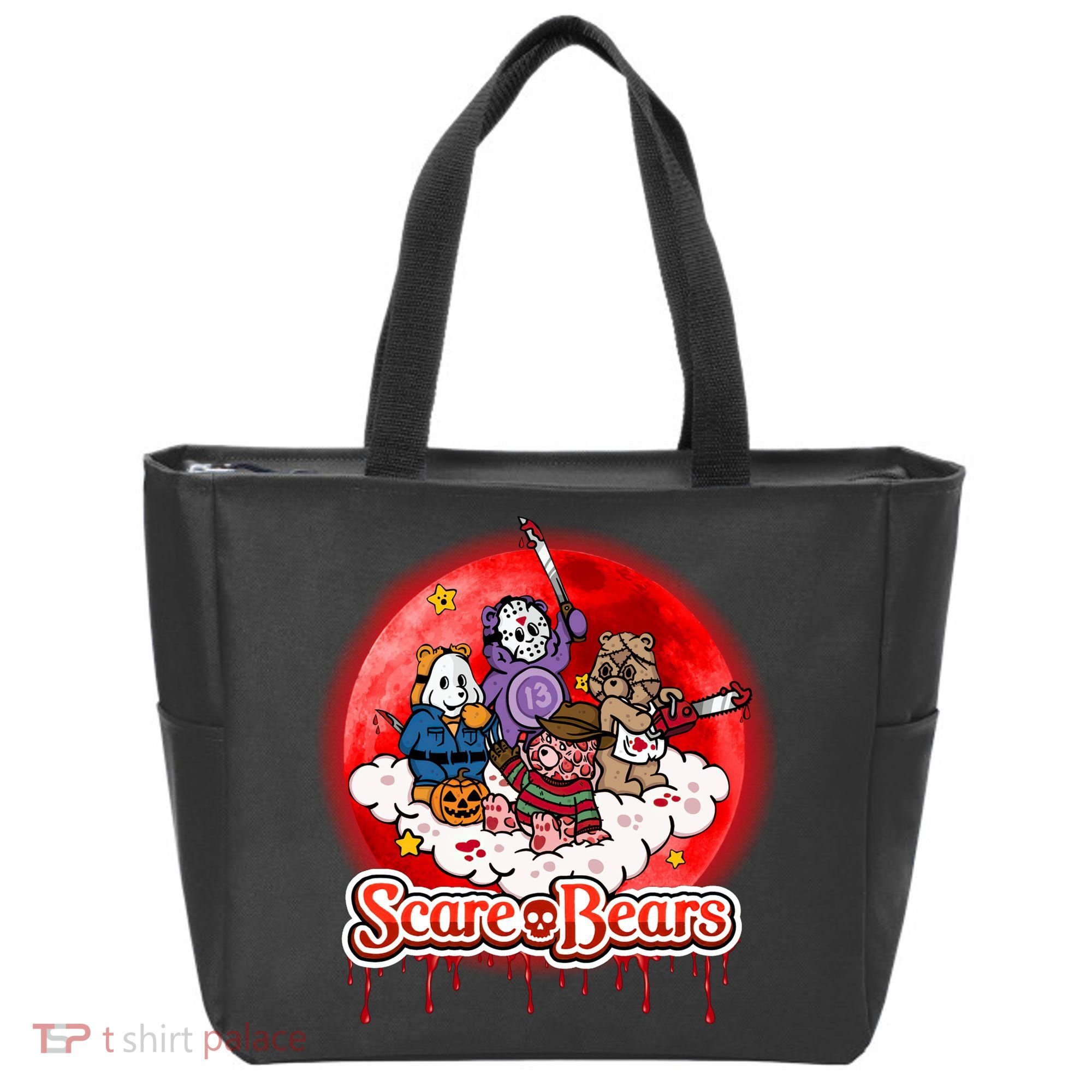 Scary Care Funny Halloween Scare Bears Horror Faces Tote Bag