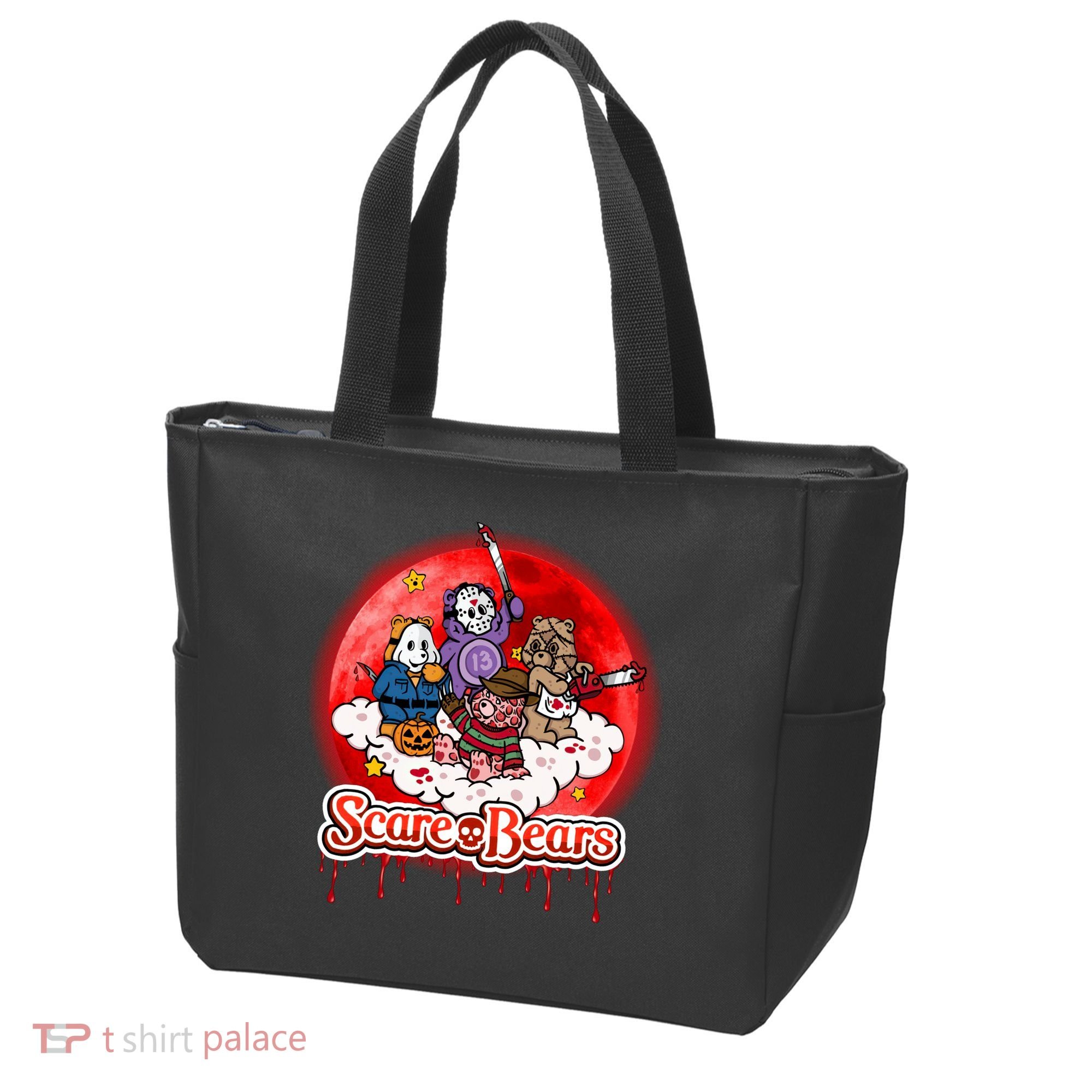 Scary Care Funny Halloween Scare Bears Horror Faces Tote Bag