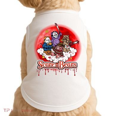 Scary Care Funny Halloween Scare Bears Horror Faces Doggie Tank
