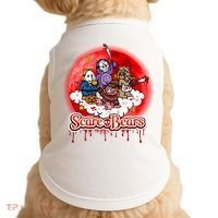 Scary Care Funny Halloween Scare Bears Horror Faces Doggie Tank thumb 0