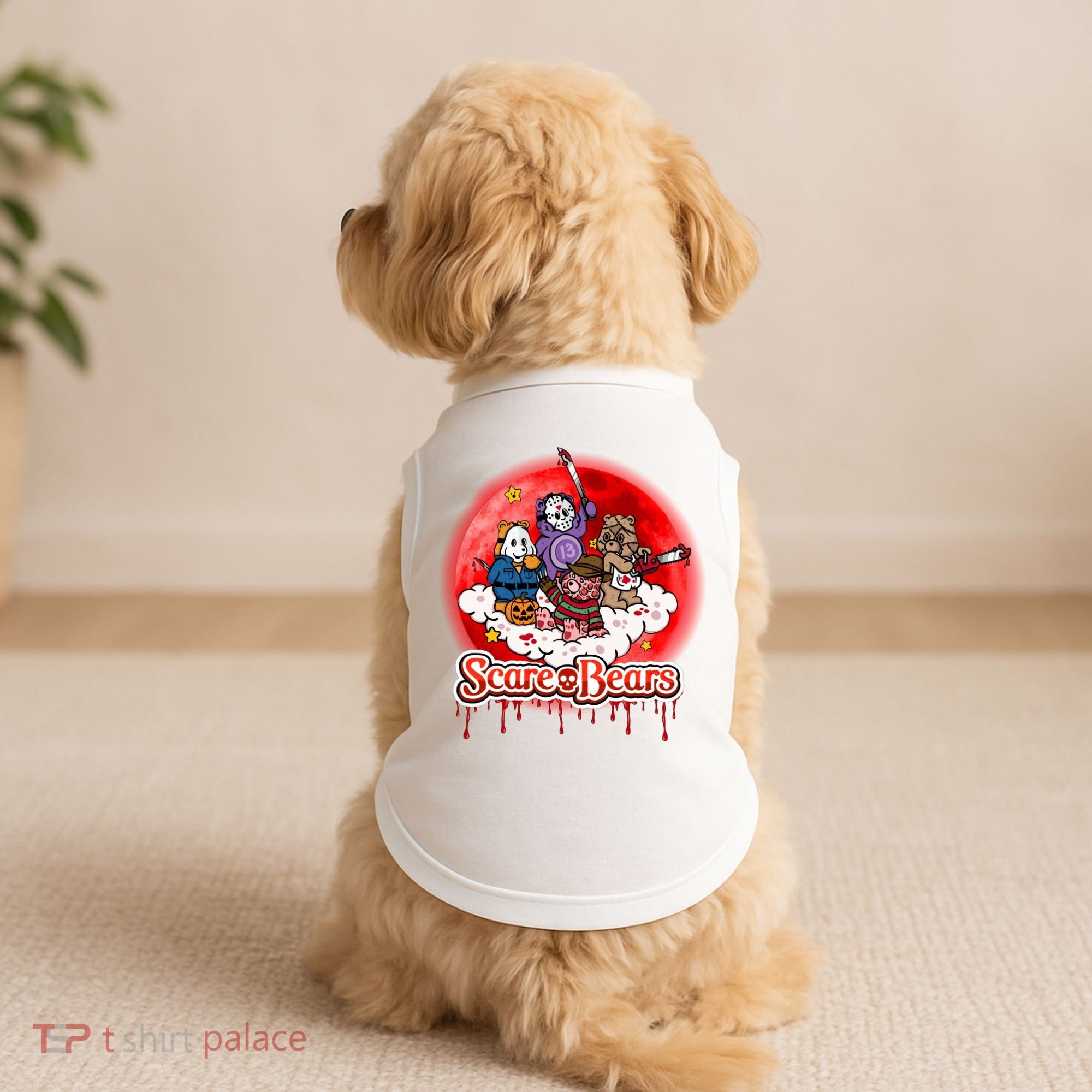 Scary Care Funny Halloween Scare Bears Horror Faces Doggie Tank
