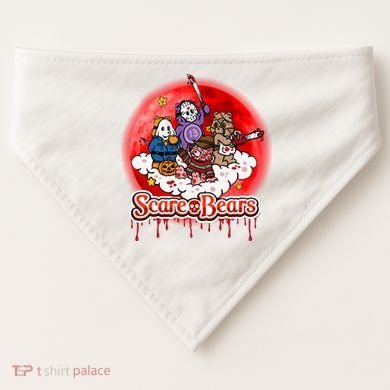 Scary Care Funny Halloween Scare Bears Horror Faces USA-Made Doggie Bandana