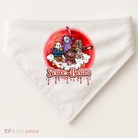 Scary Care Funny Halloween Scare Bears Horror Faces USA-Made Doggie Bandana thumb 0