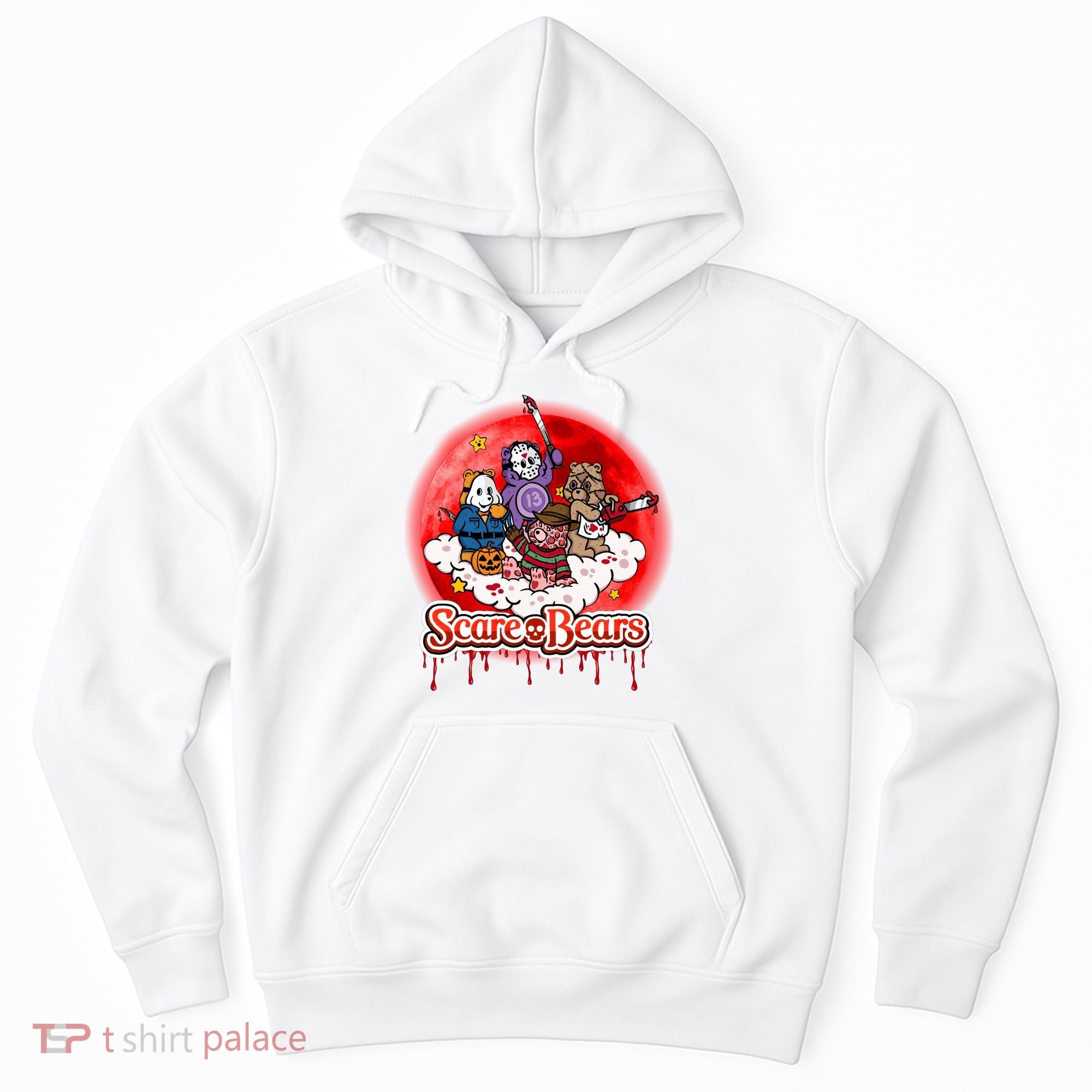 Scary Care Funny Halloween Scare Bears Horror Faces Hoodie