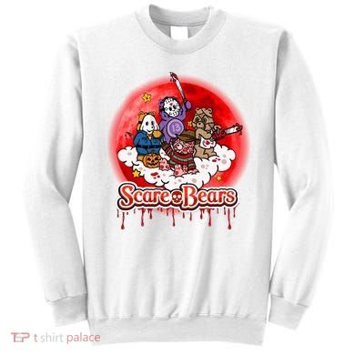 Scary Care Funny Halloween Scare Bears Horror Faces Sweatshirt