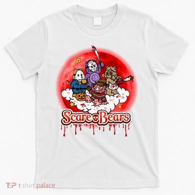 Scary Care Funny Halloween Scare Bears Horror Faces T-Shirt