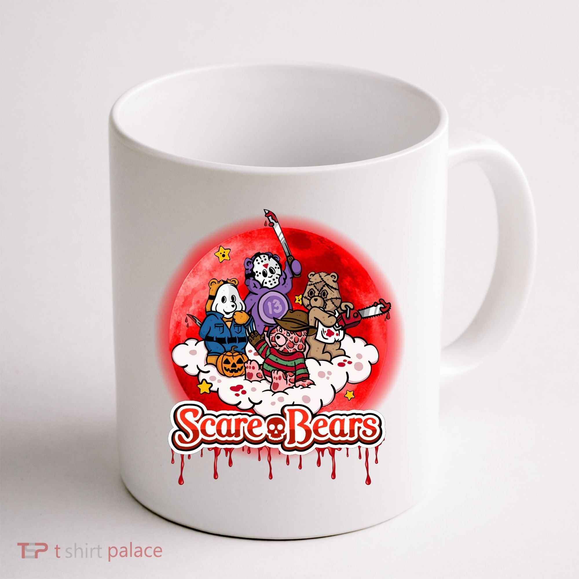 Scary Care Funny Halloween Scare Bears Horror Faces Coffee Mug