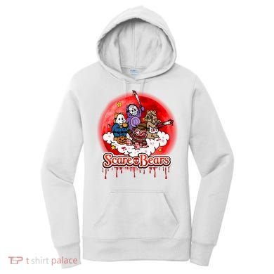 Scary Care Funny Halloween Scare Bears Horror Faces Women's Hoodie