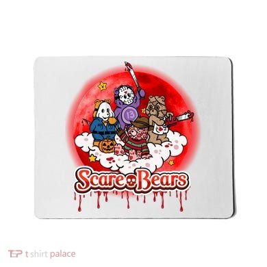 Scary Care Funny Halloween Scare Bears Horror Faces Mousepad