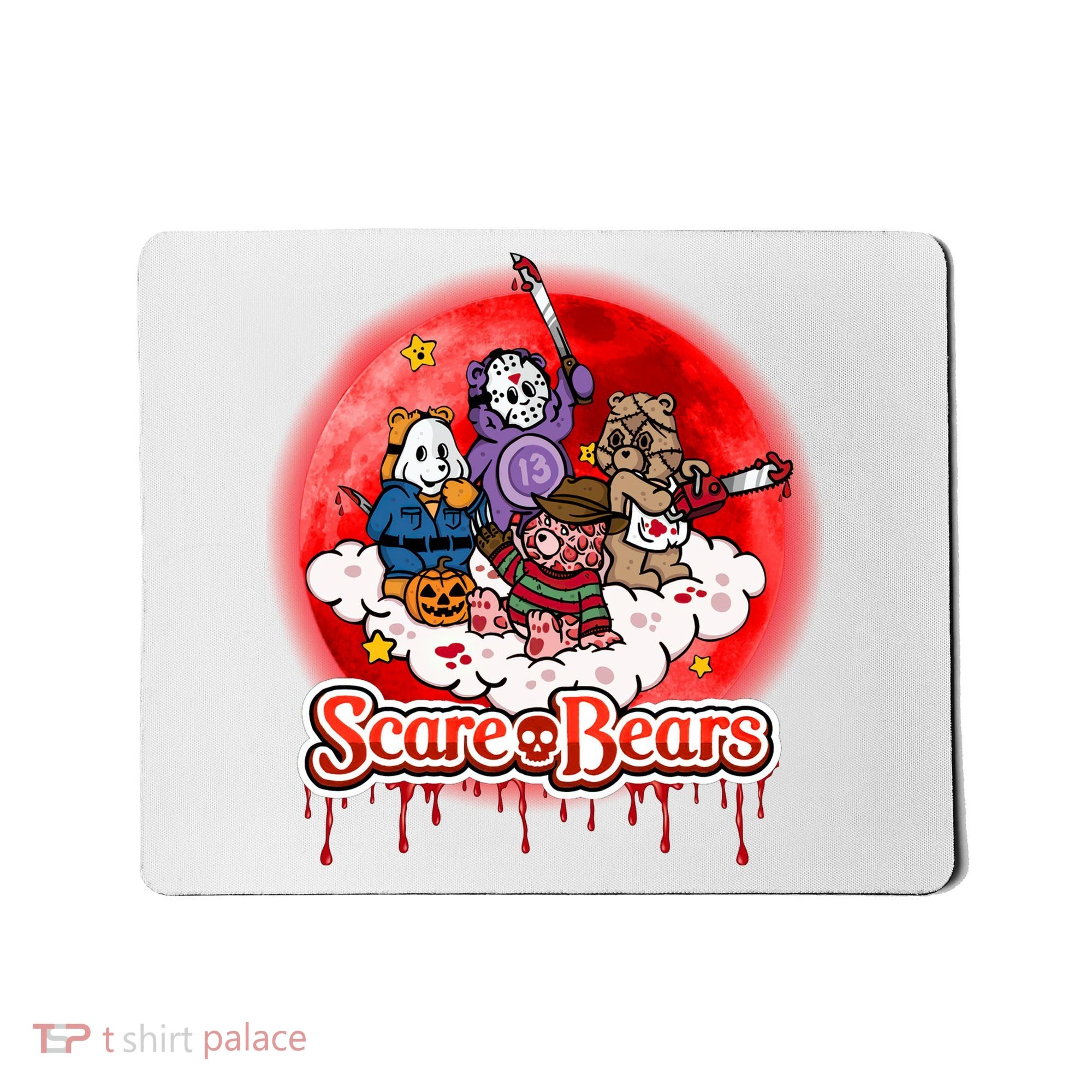 Scary Care Funny Halloween Scare Bears Horror Faces Mousepad