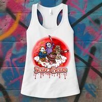 Scary Care Funny Halloween Scare Bears Horror Faces Women's Tank Top thumb 3