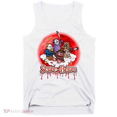 Scary Care Funny Halloween Scare Bears Horror Faces Tank Top