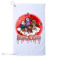 Scary Care Funny Halloween Scare Bears Horror Faces Golf Towel thumb 0