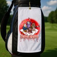 Scary Care Funny Halloween Scare Bears Horror Faces Golf Towel thumb 2