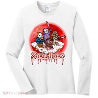 Scary Care Funny Halloween Scare Bears Horror Faces Women's Long Sleeve Shirt thumb 0