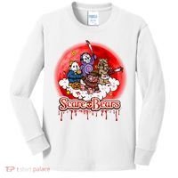 Scary Care Funny Halloween Scare Bears Horror Faces Kids Long Sleeve Shirt thumb 0