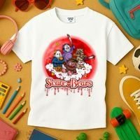 Scary Care Funny Halloween Scare Bears Horror Faces Kids T-Shirt thumb 3