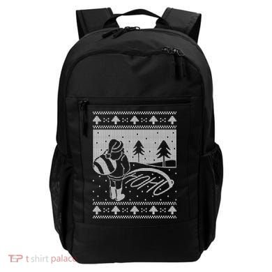 Santa Claus Funny Taking A Leak Ho Ho Ho Tree Snow Ugly Christmas Backpack
