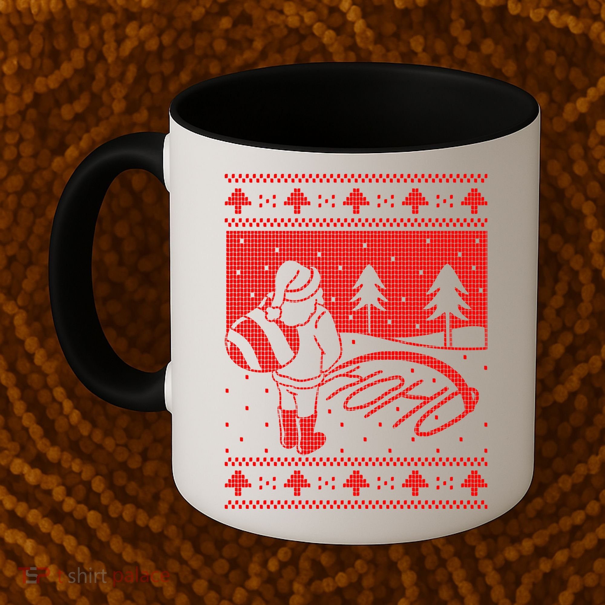 Santa Claus Funny Taking A Leak Ho Ho Ho Tree Snow Ugly Christmas Coffee Mug