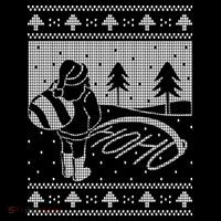 Santa Claus Funny Taking A Leak Ho Ho Ho Tree Snow Ugly Christmas Women's Hoodie thumb 2