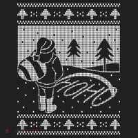 Santa Claus Funny Taking A Leak Ho Ho Ho Tree Snow Ugly Christmas Golf Towel thumb 3