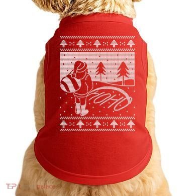 Santa Claus Funny Taking A Leak Ho Ho Ho Tree Snow Ugly Christmas Doggie Tank