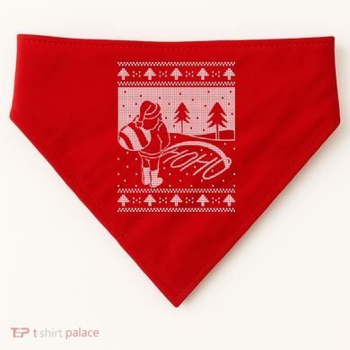 Santa Claus Funny Taking A Leak Ho Ho Ho Tree Snow Ugly Christmas USA-Made Doggie Bandana