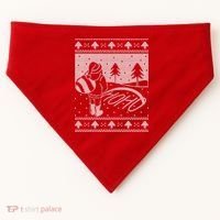 Santa Claus Funny Taking A Leak Ho Ho Ho Tree Snow Ugly Christmas USA-Made Doggie Bandana thumb 0