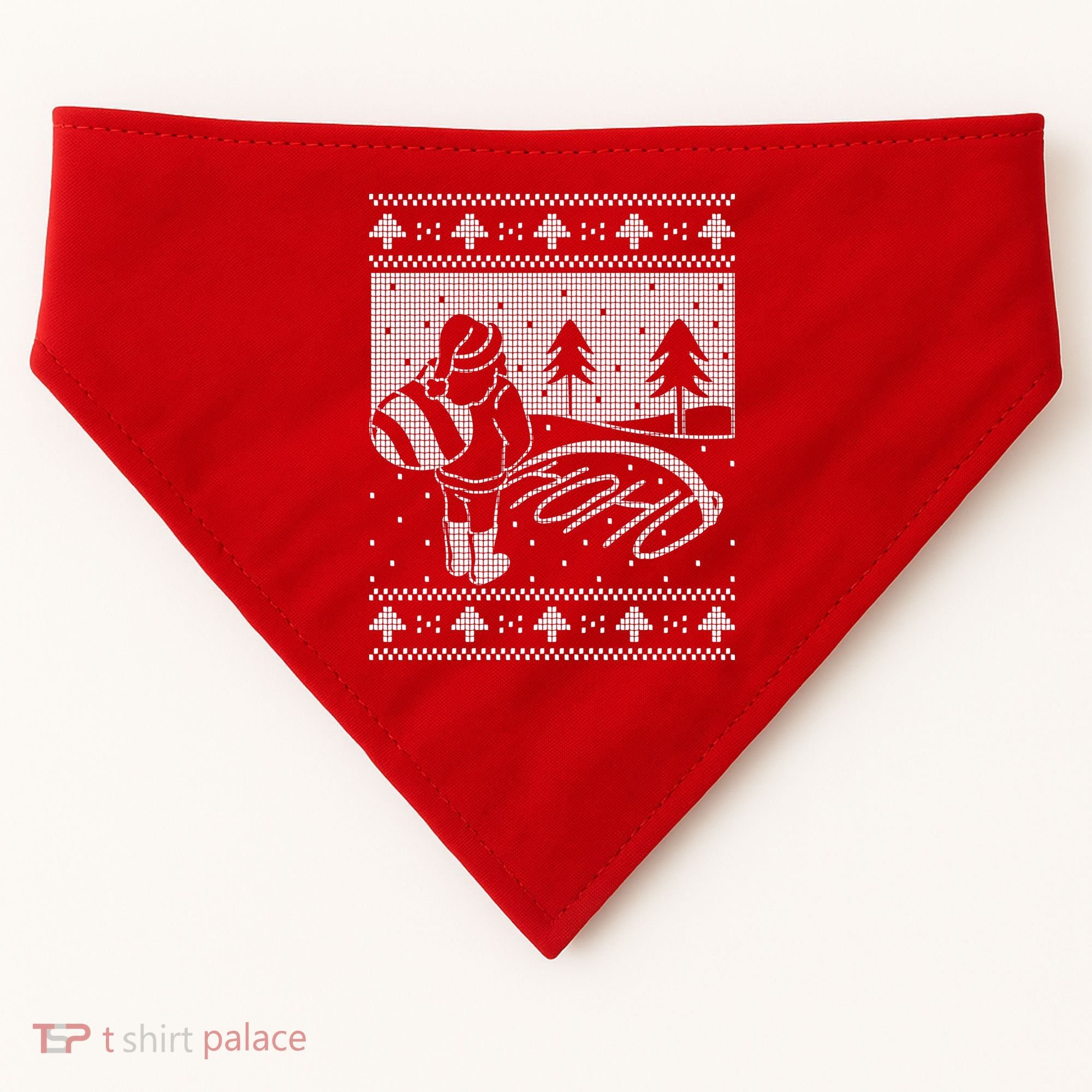 Santa Claus Funny Taking A Leak Ho Ho Ho Tree Snow Ugly Christmas USA-Made Doggie Bandana