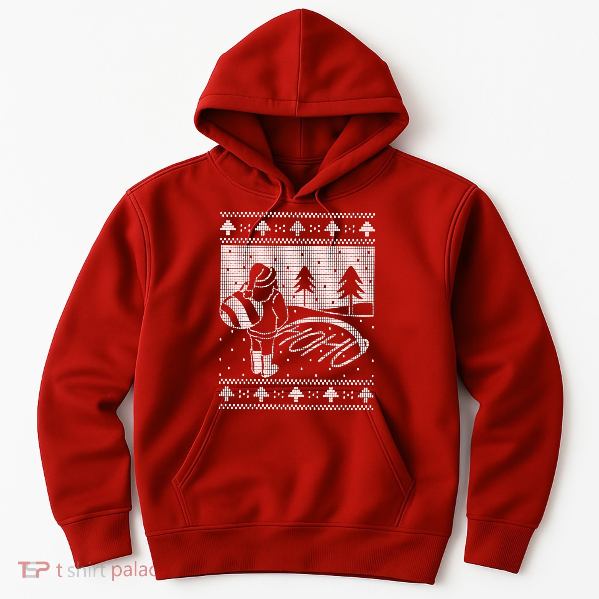 Santa Claus Funny Taking A Leak Ho Ho Ho Tree Snow Ugly Christmas Hoodie