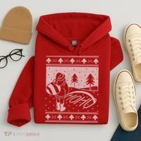 Santa Claus Funny Taking A Leak Ho Ho Ho Tree Snow Ugly Christmas Hoodie thumb 4