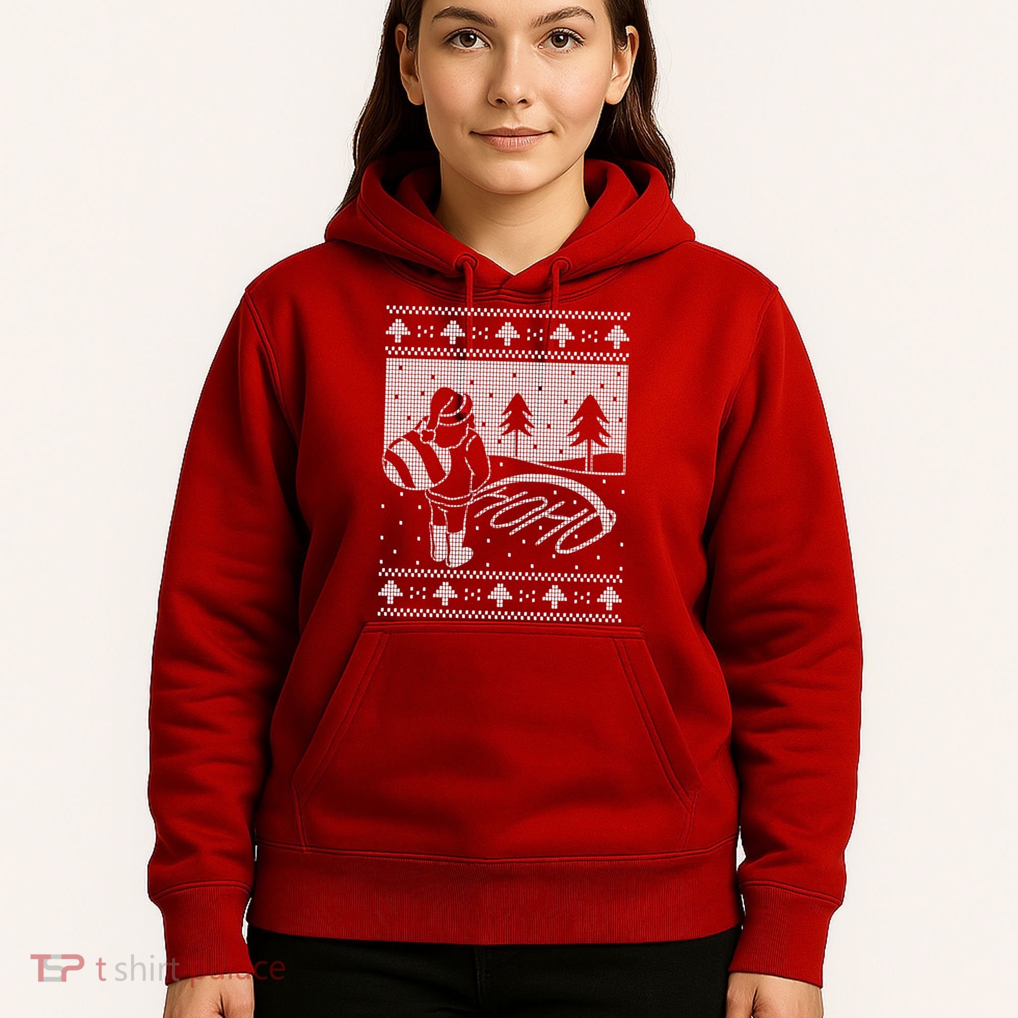 Santa Claus Funny Taking A Leak Ho Ho Ho Tree Snow Ugly Christmas Hoodie