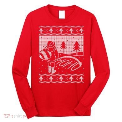 Santa Claus Funny Taking A Leak Ho Ho Ho Tree Snow Ugly Christmas Long Sleeve Shirt
