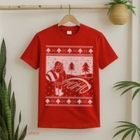 Santa Claus Funny Taking A Leak Ho Ho Ho Tree Snow Ugly Christmas T-Shirt thumb 2