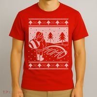 Santa Claus Funny Taking A Leak Ho Ho Ho Tree Snow Ugly Christmas T-Shirt thumb 3