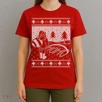 Santa Claus Funny Taking A Leak Ho Ho Ho Tree Snow Ugly Christmas T-Shirt thumb 4