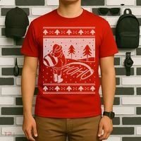 Santa Claus Funny Taking A Leak Ho Ho Ho Tree Snow Ugly Christmas T-Shirt thumb 6