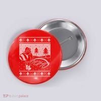 Santa Claus Funny Taking A Leak Ho Ho Ho Tree Snow Ugly Christmas Button thumb 0