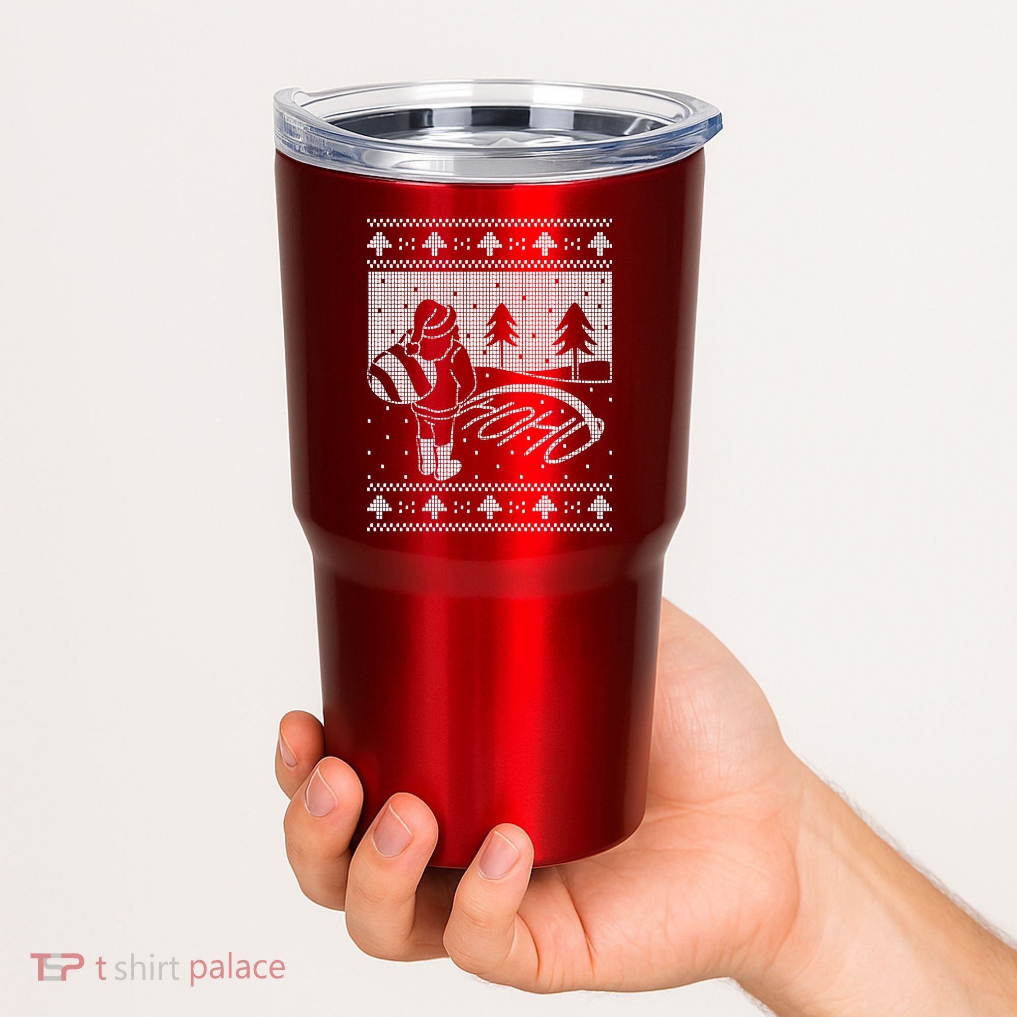 Santa Claus Funny Taking A Leak Ho Ho Ho Tree Snow Ugly Christmas Tumbler
