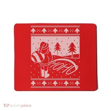 Santa Claus Funny Taking A Leak Ho Ho Ho Tree Snow Ugly Christmas Mousepad