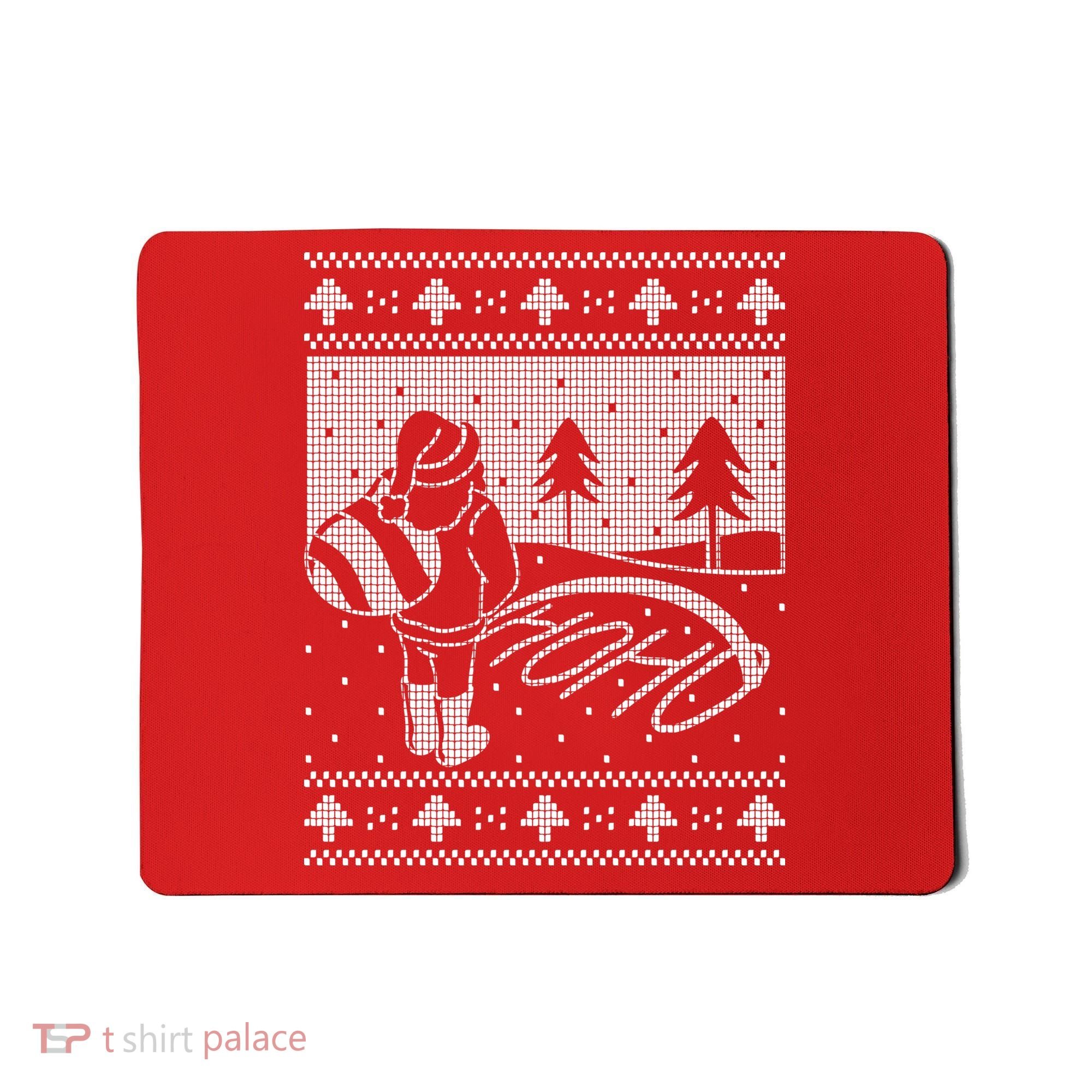 Santa Claus Funny Taking A Leak Ho Ho Ho Tree Snow Ugly Christmas Mousepad