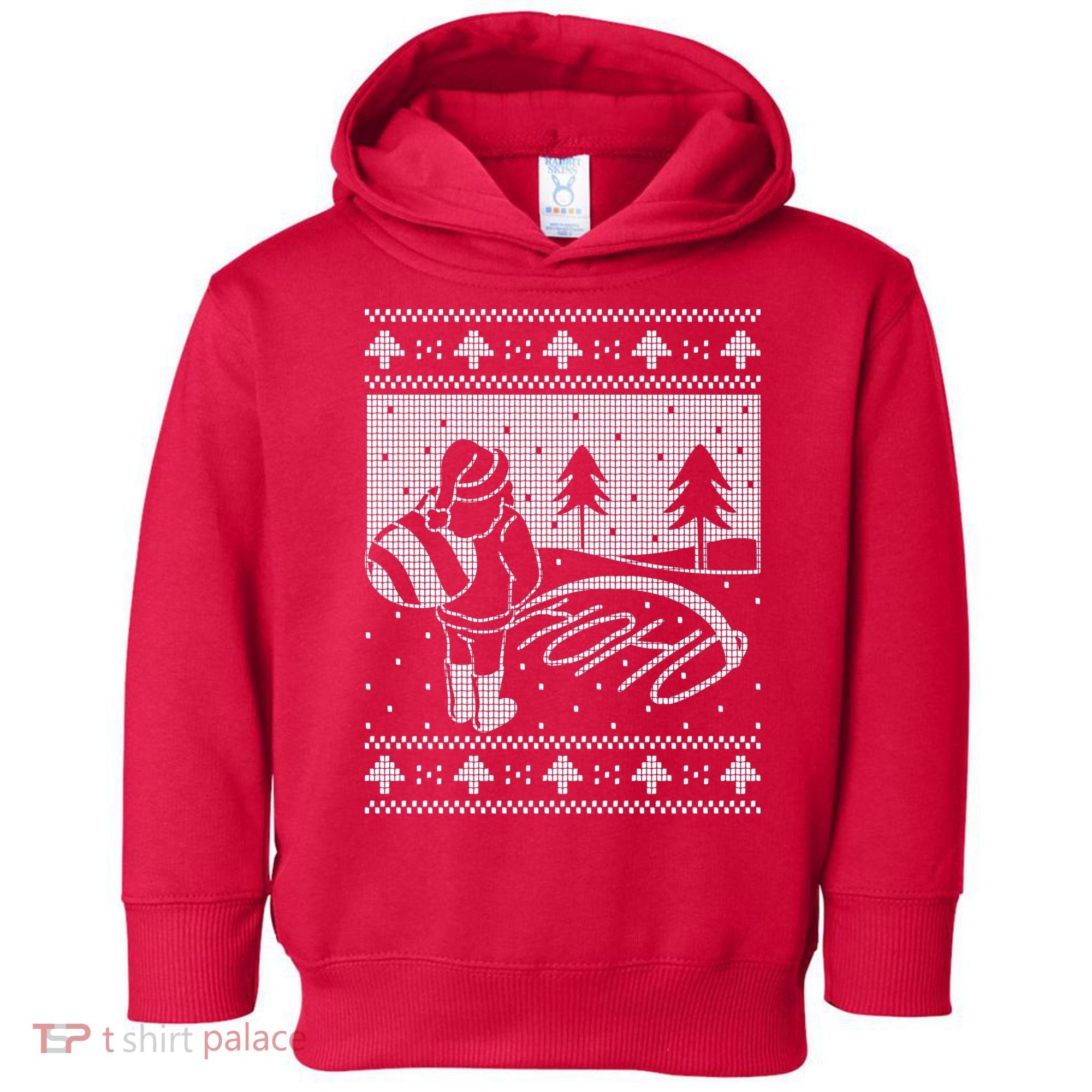 Santa Claus Funny Taking A Leak Ho Ho Ho Tree Snow Ugly Christmas Toddler Hoodie