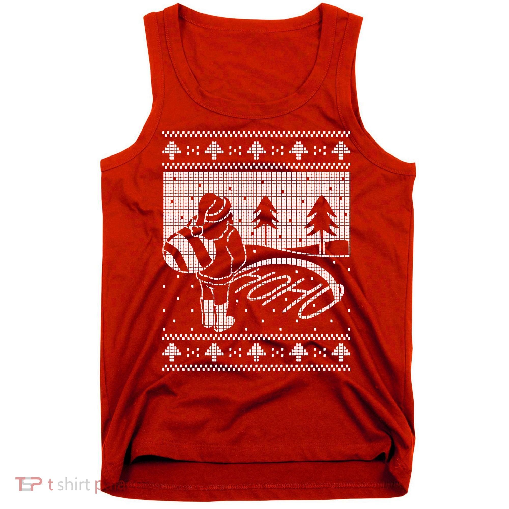 Santa Claus Funny Taking A Leak Ho Ho Ho Tree Snow Ugly Christmas Tank Top