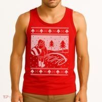 Santa Claus Funny Taking A Leak Ho Ho Ho Tree Snow Ugly Christmas Tank Top thumb 3