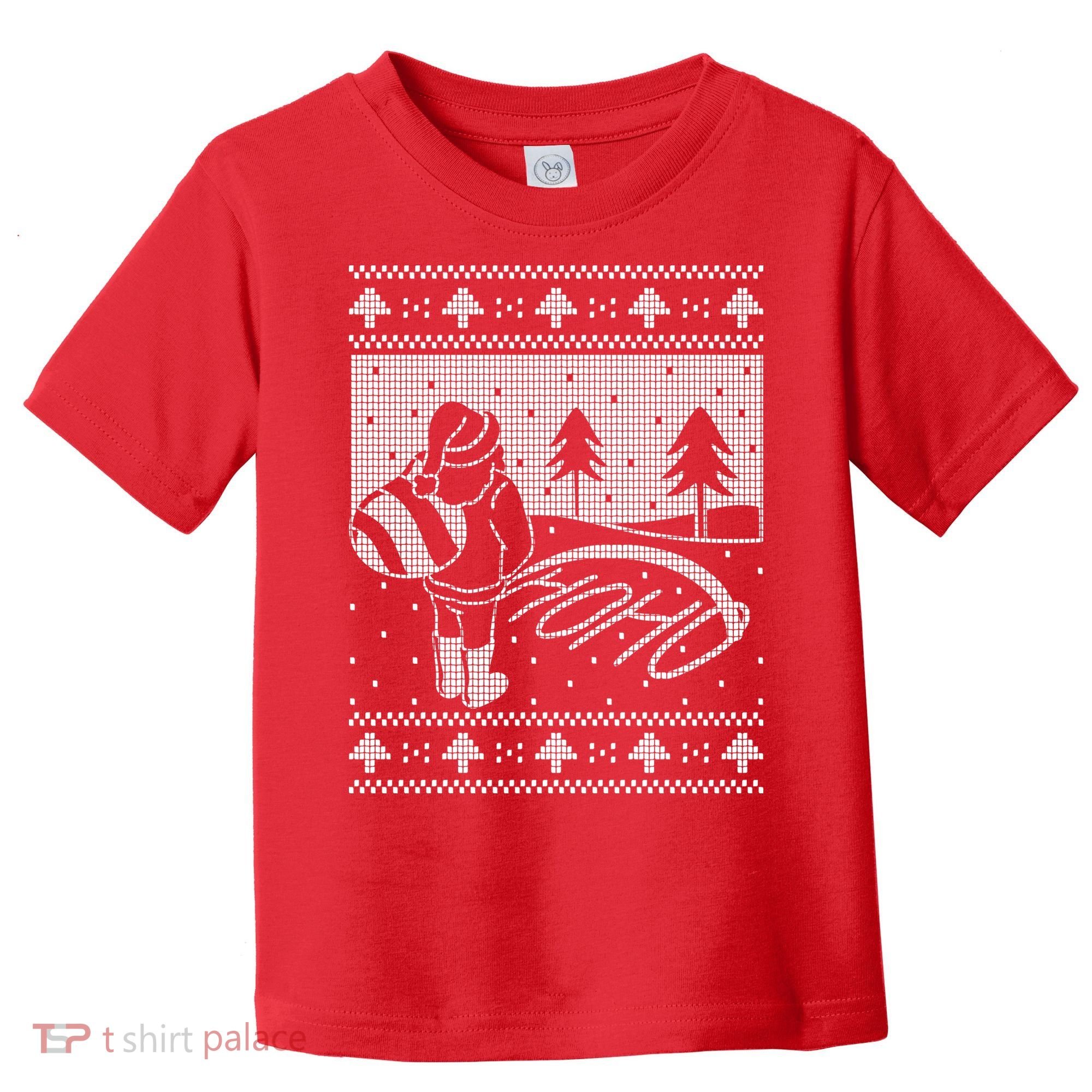 Santa Claus Funny Taking A Leak Ho Ho Ho Tree Snow Ugly Christmas Toddler T-Shirt