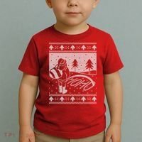 Santa Claus Funny Taking A Leak Ho Ho Ho Tree Snow Ugly Christmas Toddler T-Shirt thumb 2
