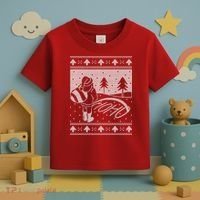 Santa Claus Funny Taking A Leak Ho Ho Ho Tree Snow Ugly Christmas Toddler T-Shirt thumb 3